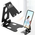 thumbnail image 2 of Support de Téléphone Pliable, Support de Téléphone Portable, Support de Téléphone Pliant en Alliage d'Aluminium Noir, Réglable pour Bureau et Tablettes, Portable et Robuste, par Goohae, 2 of 6