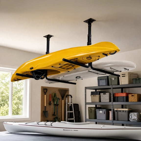 Kayak Storage Rack Ceiling Overhead Garage Hanger Heavy Duty for Canoe and SUP 2-Pack