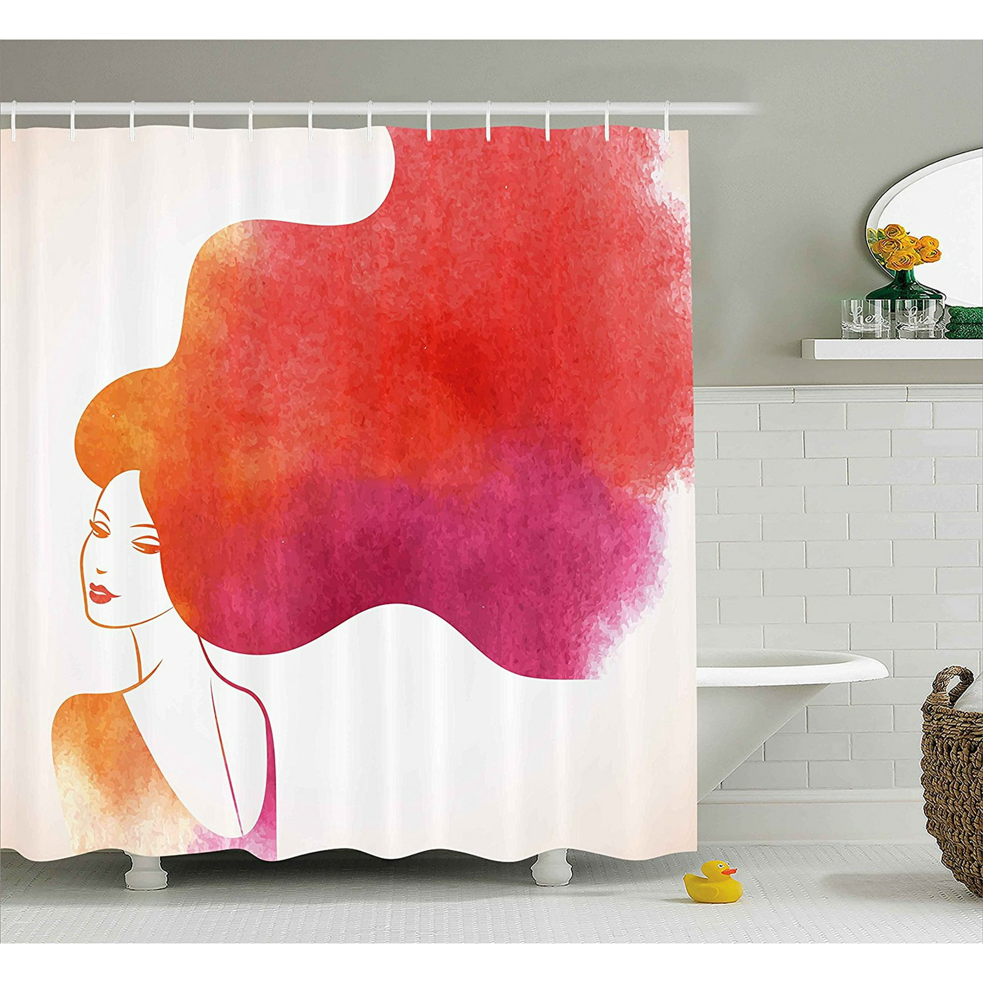 Modern Decor Shower Curtain By Ombre Sexy Woman With Fog Like