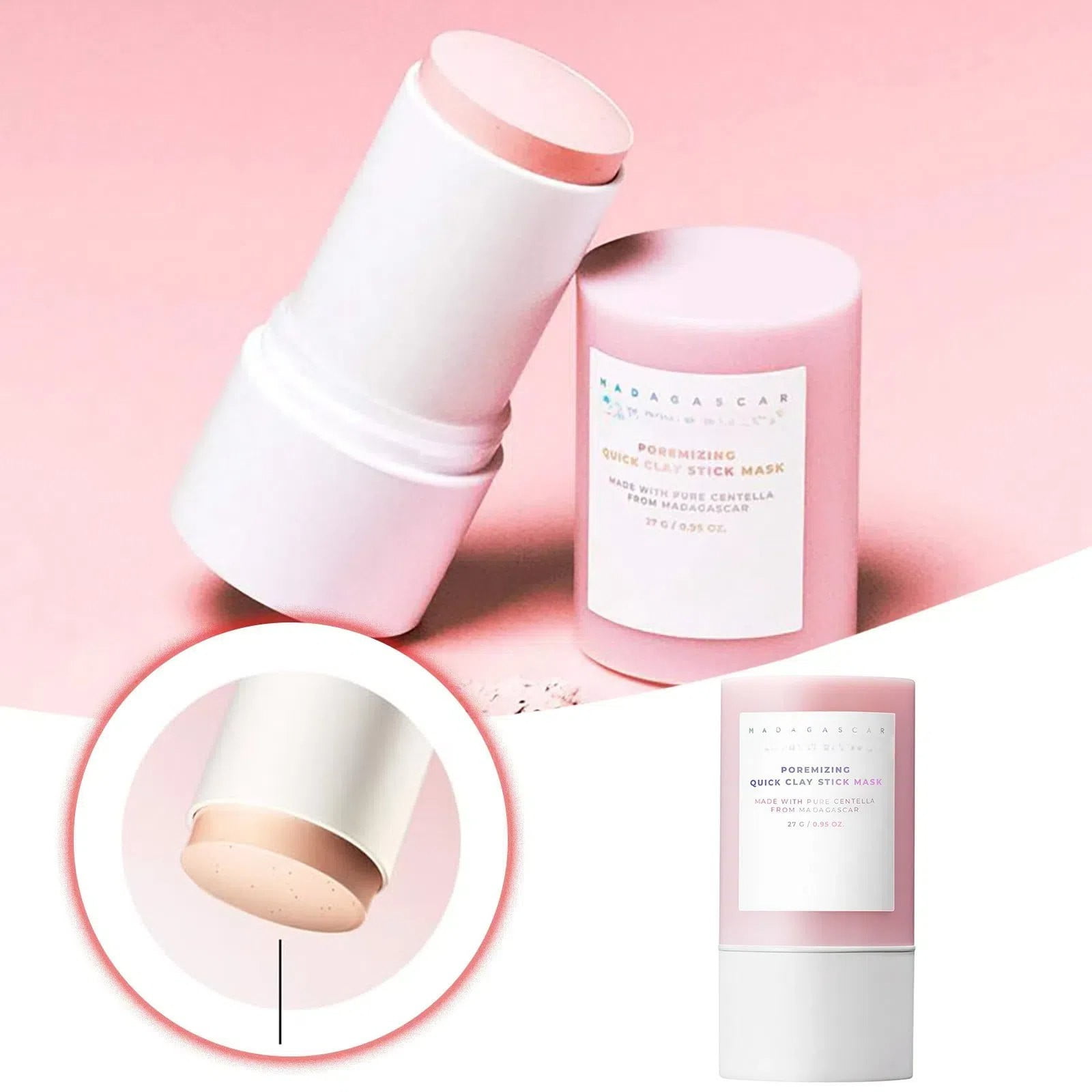 SKIN1004 Centella Poremizing Quick Clay Stick Mask Anti-Aging Deep Pore Cleansing, Moisturizing for Men and Women, All Skin Types 0.97 oz