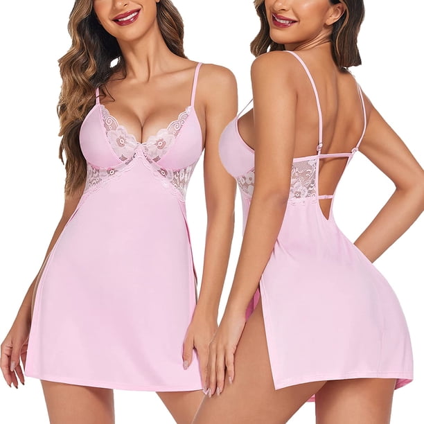 Avidlove Women Lingerie Lace Chemise Sexy Nightgown Modal Babydoll Side