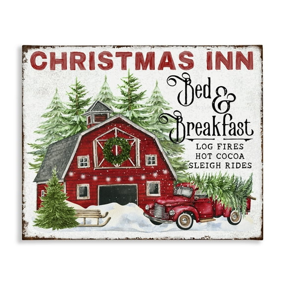 Stupell Industries Christmas Inn Shop Holiday Painting Gallery Wrapped Canvas Art Prints Wall Art, 20 x 16