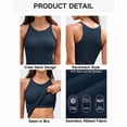 thumbnail image 3 of ANFERRY Women's Fitting Seamless Tank Tops Ribbed Crew Neck Racerback Workout Camisoles with Sewn in Bra, 3 of 10