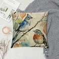 thumbnail image 2 of Chilfamy Spring Summer Birds Decorative Throw Pillow Covers Multi Size, Chickadee Goldfinch Bluebird Porch Outdoor Home Decor, Sparrow Branches Vintage Couch Cushion Case, 2 of 5