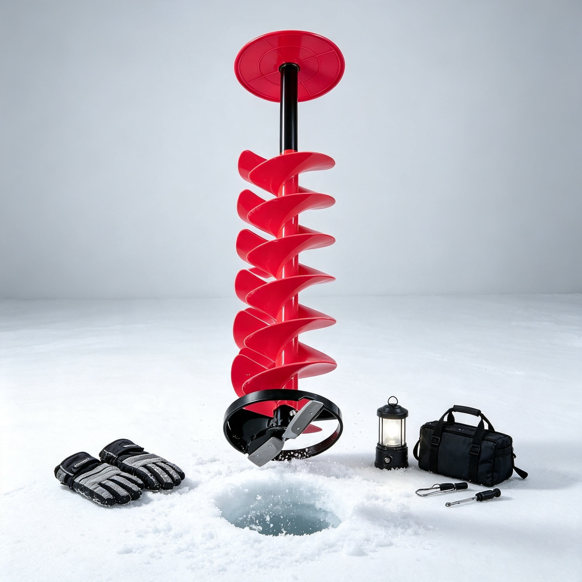 Nylon Ice Auger Drill Bit with Extension Rod & Drill Adapter for Ice Fishing