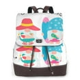 thumbnail image 1 of Easygdp Gnomes Summer Mochila de Cuero para Mujeres, Bolso de Hombro, Bolsos de Mano de Moda para Trabajo y Viajes, 1 of 4