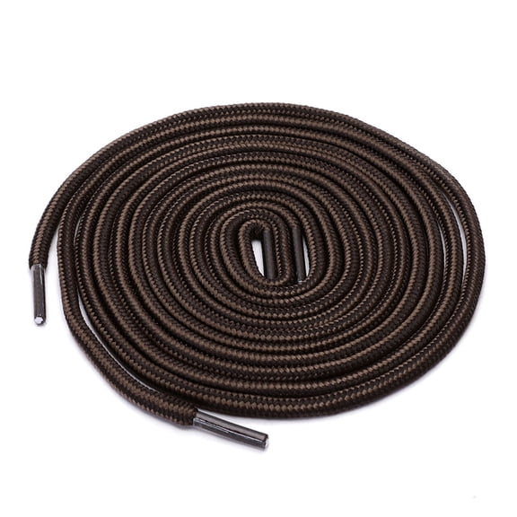 INSPIRE CHIC Unisex Round Rope Dual Colored Striped 1/5 Thick Boot Shoelace 3 Pairs 90cm / 35.43" Dark Brown Coffee