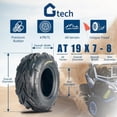 thumbnail image 5 of 2Pack 19x7-8 ATV Tires,19x7-8 ATV UTV All Terrain 4PR Tubeless,Off-Road Tires, Reinforced Sidewall Tread Armor, 5 of 5