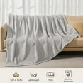 thumbnail image 3 of PHF Lightweight Twin Size Fleece Blanket, Contemporary Flannel Fleece 3D Jacquard Aesthetic Fluffy Blanket, No Shedding, No Pilling, 66" x 90", Light Grey, 3 of 9