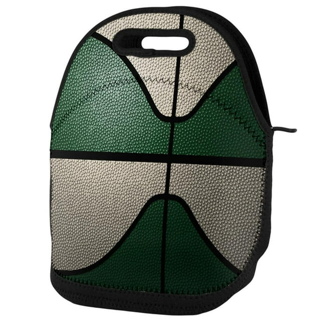 Championship Basketball Forest Green and Cream Lunch Tote Bag