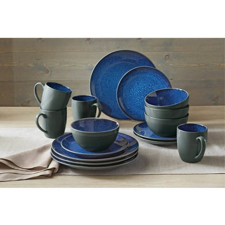 Better Homes & Gardens Blue Dinnerware Set, 16 Piece