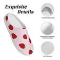 thumbnail image 5 of Fotbe Strawberry Pattern Women's Fuzzy Curly Fur Memory Foam Loafer Slippers Indoor Outdoor Slippers Winter Home Shoes-39/40, 5 of 7