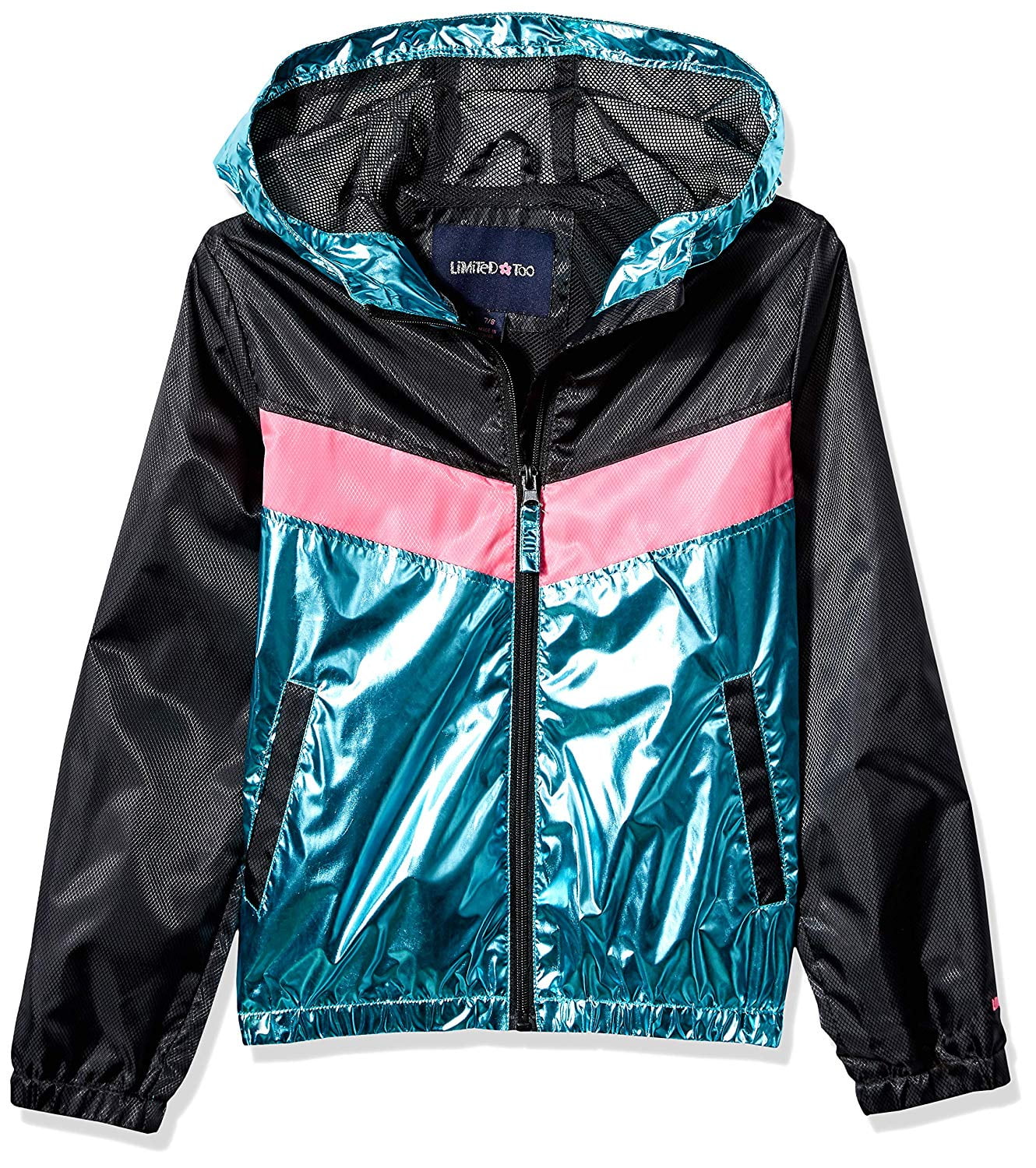 Metallic Colorblock Windbreaker Jacket with Mesh Lining (Little Girls & Big Girls)