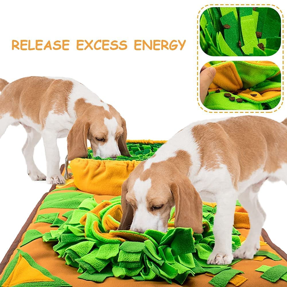 Large Dog Snuffle Mat, Interactive Feeding Mat, 34.6 in x 19.6 in, Squeaker and Crinkle Paper, Non-Slip, Easy to Clean