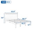 thumbnail image 6 of Full Size Platform Bed Frame with Wooden Headboard and Footboard, Slats Support, No Box Spring Needed, Non-Slip, Noise Free, Easy Assembly, Espresso, Queen, 6 of 6