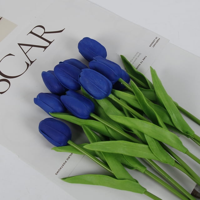 Flor artificial de tulipán para decoración del hogar, textura de PU, simulación de foto de flor, flor artificial, flor de boda