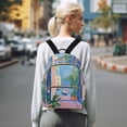thumbnail image 7 of FORMRS Mini Backpack Purse for Women Travel Daypack Casual Shoulder Bag, Purple Window, 7 of 7