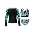 thumbnail image 1 of TiaoBug Kids Girl 3 Piece Rash Guard Swimsuits Set Floral Long Sleeve Shirt Cami Crop Top and Brief Beach Swimwear Lily 10, 1 of 7