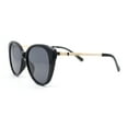 thumbnail image 3 of Womens Contemporary Oversized Designer Butterfly Plastic Fashion Sunglasses All Black, 3 of 4