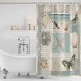 thumbnail image 2 of Coastal Shower Curtain Set - Small 36" x 72" Washable Bathtub Curtain with 12 Hooks, Summer Beach Butterfly Nautical Conch Starfish Waterproof Fabric Stall Shower Curtains for Bathroom/Bathtub Décor, 2 of 6