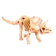 Triceratops 3-Horn Jurassic Bone Skeleton Toy 6" Dinosaur Action Figures, Beige