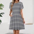 thumbnail image 2 of Silver Corrugated Iron Horizontal Sheets Dress Summer Street Style Dresses Female Short Sleeve Printed Sundress, 2 of 7