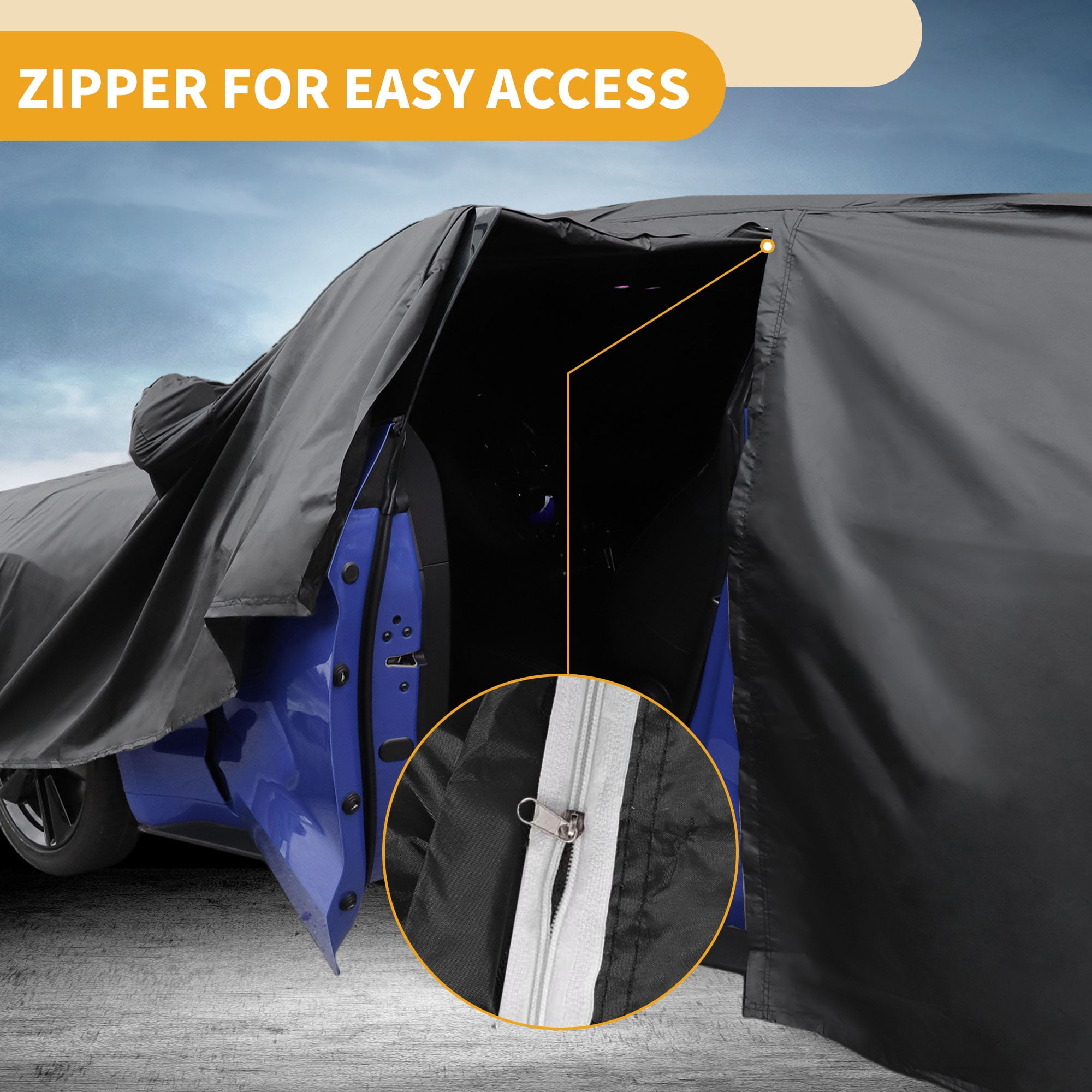 Unique Bargains Durable Waterproof Car Cover Black for Mini Cooper 2DR