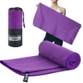 thumbnail image 2 of Microfiber Towel Perfect Travel & Gym & Camping Towel. Quick Dry - Super Absorbent - Ultra Compact - Lightweight. Suitable for Trip, Beach, Shower, Backpacking, Pool, 29.92x59.84 Inch, Purple, 2 of 7