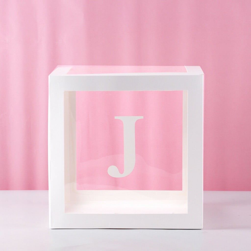 DIY Transparent Balloon Box Letter Gift Boxes Birthday Baby Shower Party Decor