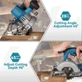 thumbnail image 4 of Sierras circulares eléctricas sin escobillas Yofidra de 5 pulgadas y 125 mm con ajuste para carpintería, herramienta de corte eléctrica para batería Makita de 18 V, 4 of 5