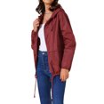 thumbnail image 4 of Inspire Chic Abrigos de Lluvia para Mujeres Impermeables con Capucha Chaquetas Ligeras de Lluvia Rompevientos Abrigo con Bolsillos para Exterior Color Rojo Vino, 4 of 6