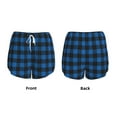 thumbnail image 3 of Salouo Blue Black Plaid Print Women's 2 in 1 Running Shorts Double-Layer Shorts Athletic Workout Gym Yoga Shorts Running Shorts for Women-Small, 3 of 7