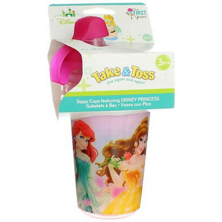 Toddler Sippy Cups for Girls, 10 Ounce Princess Sippy Cup Pack of Two with