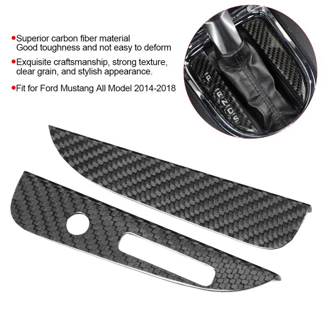 Knob Panel Trim ,Yctze 2Pcs/Set Left-Hand Driving Carbon Fiber Knob Panel Trim Replacement For All Model 14-18 Auto Interior Decoration Carbon Fiber Gear Panel Cover