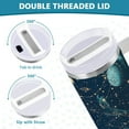 thumbnail image 3 of Yayeee 30oz Stainless Steel Tumbler with Straw and Handle Double-Wall Insulated Travel Water Bottle, Dark Star Map, 3 of 8