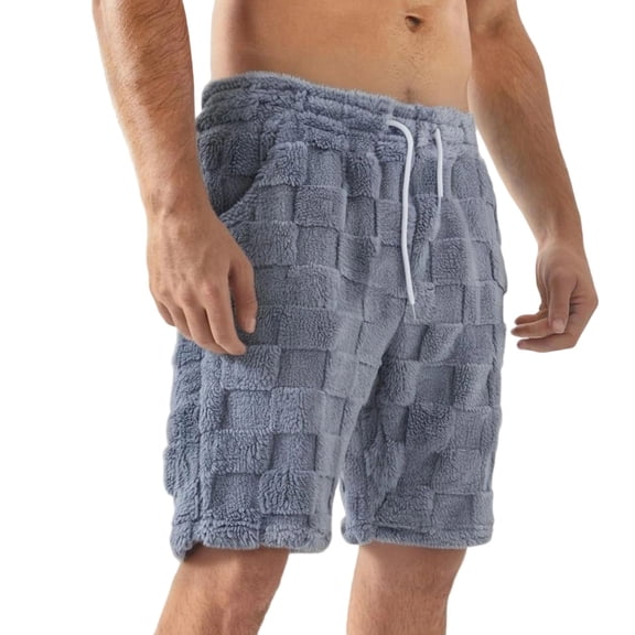 Rvwovn Men's Soft Fleece Pajama Shorts Comfy Sleep Lounge Shorts with Drawstring & Pockets