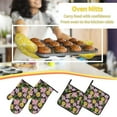 thumbnail image 5 of Honeii Colorful Roses Pattern Oven Mitts and Pot Holders, Silicone Oven Gloves,500 F Heat Resistant Oven Mitts Sets, 4PCS, 5 of 6