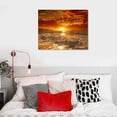 thumbnail image 5 of S04675 Canvas Prints Wall Art Sunset Ocean Beach Pictures Paintings for Living Room Bedroom Home Decorations 16*12inch/20*16inch, 5 of 6