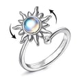 thumbnail image 1 of Anillo de ansiedad con diseño de girasol para mujer, anillo giratorio abierto y ajustable, joyería para mujeres y niñas., 1 of 4