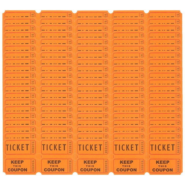 100 Pcs Billets de Tirage Billets de Parc d'Attractions Billets Universels Étiquette de Billets