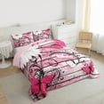 thumbnail image 3 of Castle Fairy Chic Floral Daisy Girl Bedding Comforter Set 2pcs,Flying Pink Butterflies Twin Comforter Sets Microfiber,Vintage Lodge Cabin Breathable Bedding Set,Lightweight Room Decor,Reversible, 3 of 8