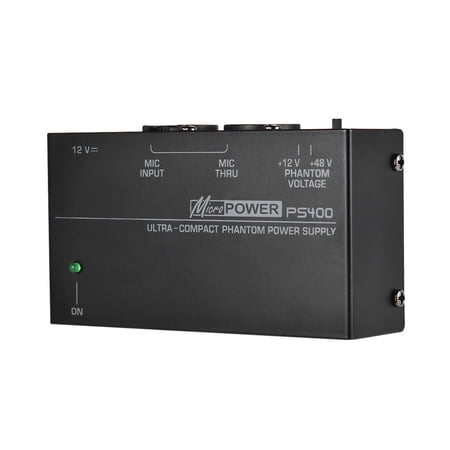 YAHHU Microphone Phantom Power Supply 48V 12V Selectable Low Noise Audio Power Box Metal Shell with US Plug for Condenser Mics Studio Recording Broadcasting Equipment (4.1 x 2.2 inches)