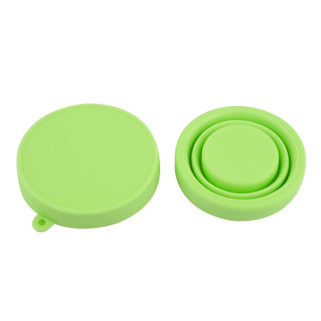 Vaso plegable telescópico de silicona para beber, ideal para viajes, camping y exteriores, color verde.