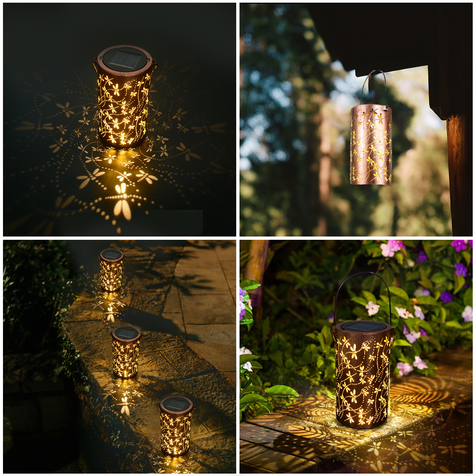 Qoosea Solar Lantern With Dragonfly Projection photo 4