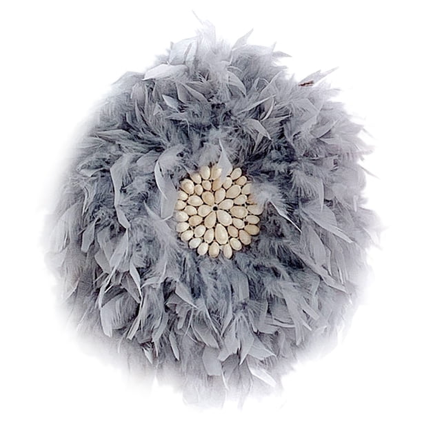 Bluelans Simple Round Turkey Feathers Conches Inlaid Wall