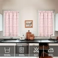 thumbnail image 2 of Floral Kitchen Curtains 24 Inch Length Pink Window Curtain Over Sink Spring Small Short Tier for Bathroom Cafe Rod Pocket (2 Panels, 27.5" W x 24" L), 2 of 6