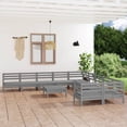thumbnail image 1 of vidaXL 11 Piece Garden Lounge Set Grey Solid Wood Pine, 1 of 5