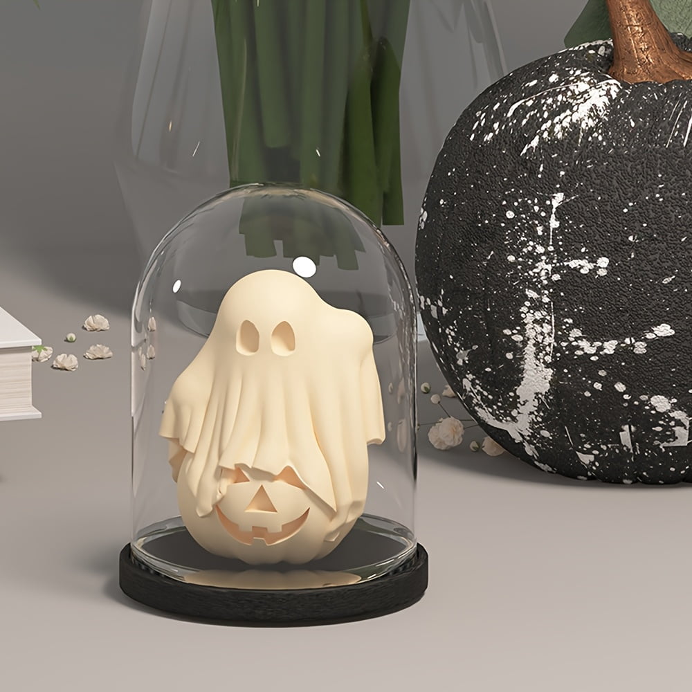 5-Piece Spooky Ghost Candle Mold Set DIY Pumpkin Zombie Plaster Epoxy Resin Silicone Molds Unique Artistic Handcrafted Resin Materials Halloween Party Decorations, Furniture Ornaments & Accessories
