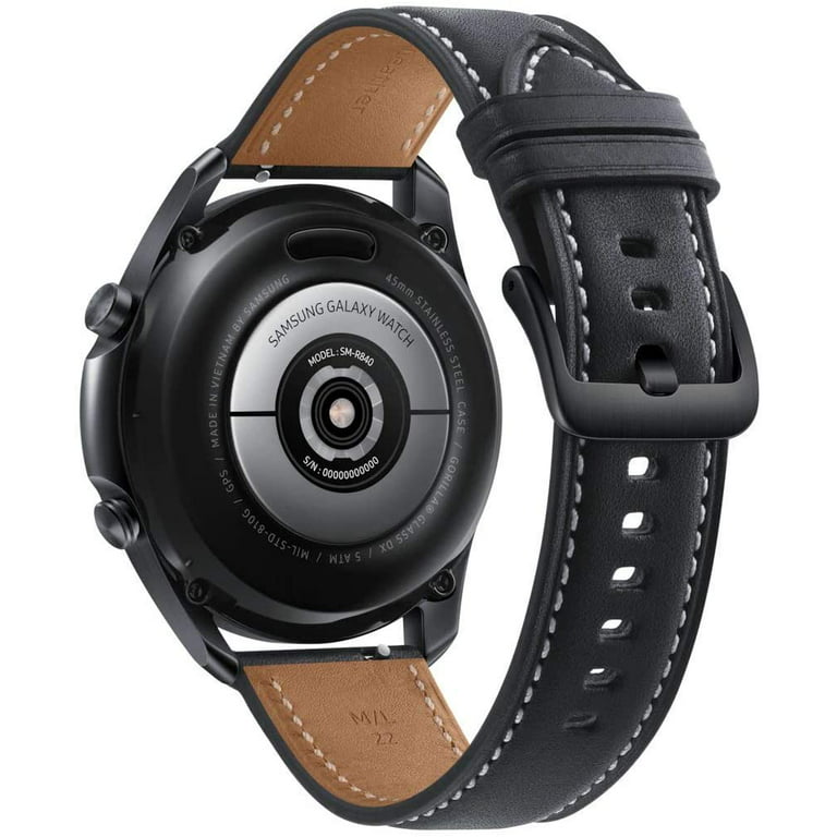 mosaik Uventet aritmetik Samsung Galaxy Watch 3 (GPS, 45MM) - Mystic Black Smartwatch with Leather  Band SM-R840 - Certified A-Stock - Walmart.com