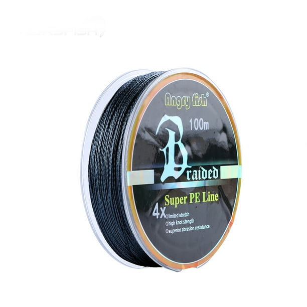 Gprince Angryfish Diominate Pe Line 4 Strands Braided 100m/109yds Super Strong Fishing Line 10lb-80lb Black Gray 6.0#: 0.40mm/60lb